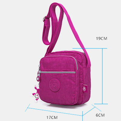 Lightweight Waterproof Small 3 Zip Crossbody Shoulder Bag