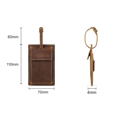 Retro Leather Airtag Holder Luggage Tag