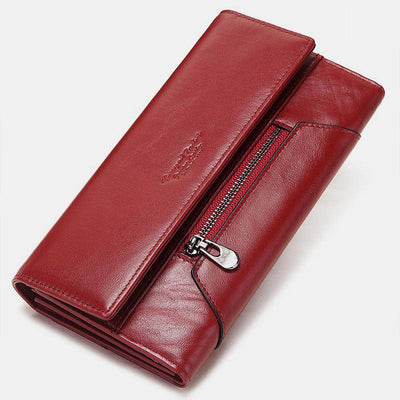 RFID Anti-Theft Multi-Card Genuine Leather Wallet