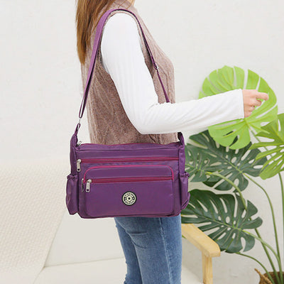 Waterproof Multi-Pocket Printed Crossbody Bag