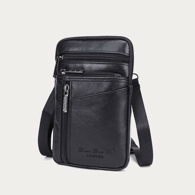 Messenger Bag For Men Mini Ultra Thin Leather Shoulder Bag
