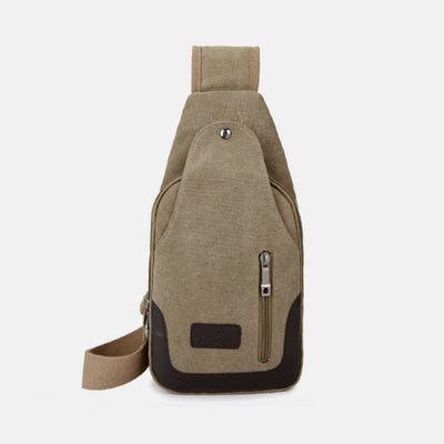 Canvas Sling Bag for Men Outdoor Travel Camping Chest Day Pack
