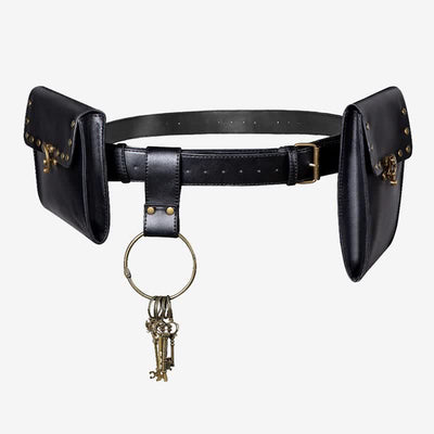 Medieval Renaissance Waist Bag Pouch Belt Holster with Belt Key Chain