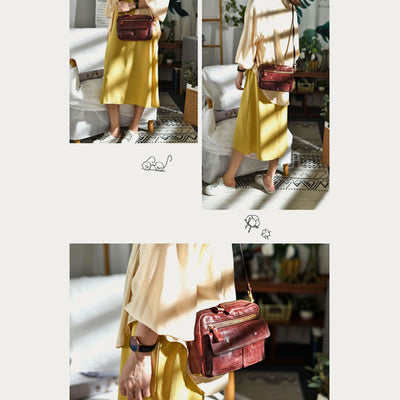 Handmade Crossbody Bag For Women Multi Pocket Fashion Daily Bag