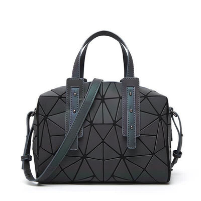Geometric Purses Handbag Fashion Reflective Tote Bag with Crossbody Strap