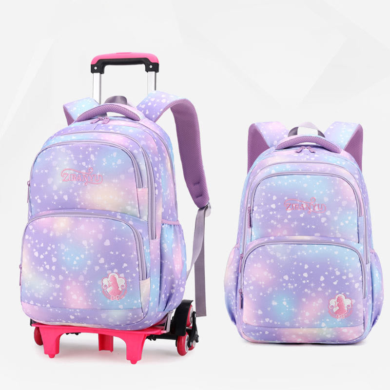 Durable Nylon School Backpack Rolling Wheel School Bag For Kids