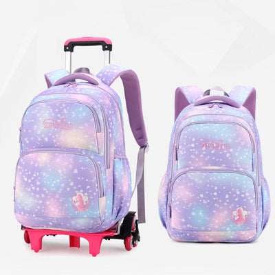 Durable Nylon School Backpack Rolling Wheel School Bag For Kids