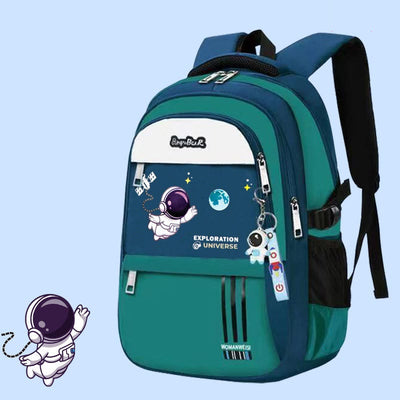 Astronaut Pattern Backpack For School Lightweight Breathable Fabric Schoolbag