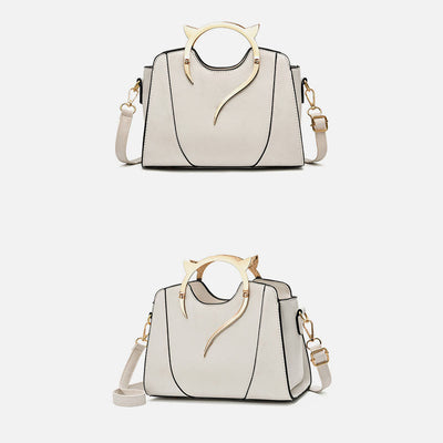 Cute Cat Shape Handle Bag Women Adjustable Strap Crossbody Purse