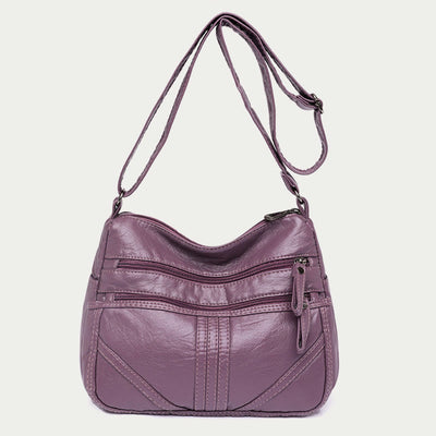 Vintage Large Capacity Shoulder Bag For Women Soft Leather Purse