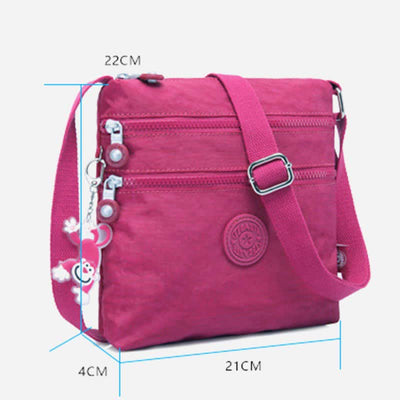 Lightweight Triple Zip Small Crossbody Bag Shoulder Bag for Women