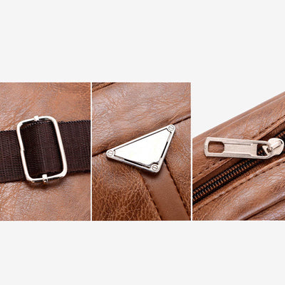 Small Crossbody Purse for Men Retro Vegan Leather Messenger Pack Bag