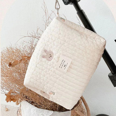 Embroidery Cotton Baby Diaper Bag Organizer Pouch Travel Mommy Bag