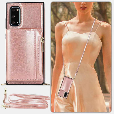 2-IN-1 Phone Case Wallet for iPhone/Samsung with Coin Purse Crossbody Strap