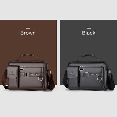 Retro Leather Satchel Messenger Bag for Men Traval Shoulder Bag