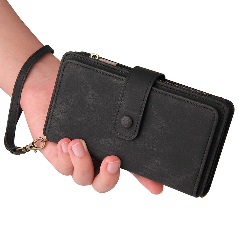 2-In-1 Wallet Case Cell Phone Case for Samsung Z Fold 3 4 Wristlet Zipper Card Holder