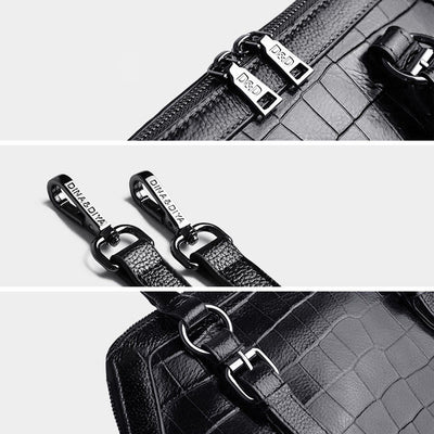 Elegant Handbag Pure Color Crocodile Print Leather Crossbody Bag