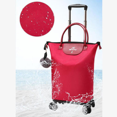 Multifunctional Portable Trolley For Women Detachable Folding Wheel Tote