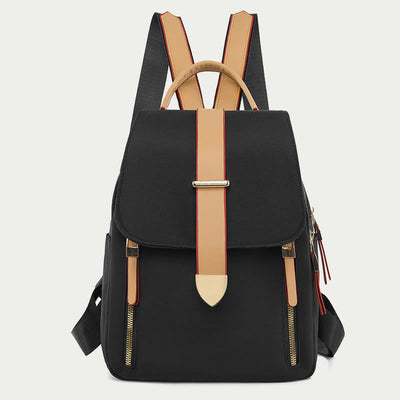 Nylon Backpack For Women Solid Color Large Capacity Leisure Bag