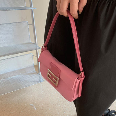 Shoulder Bag For Women Vintage Matte Pink Elegant Handbag