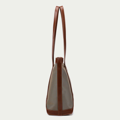 Large Capacity Tote Bag Durable PU Leather Shoulder Handbag