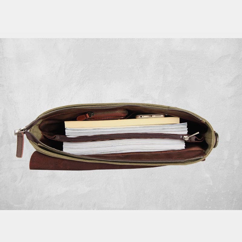 Messenger Bag For Men Canvas Casual Vintage Document Crossbody Handbag