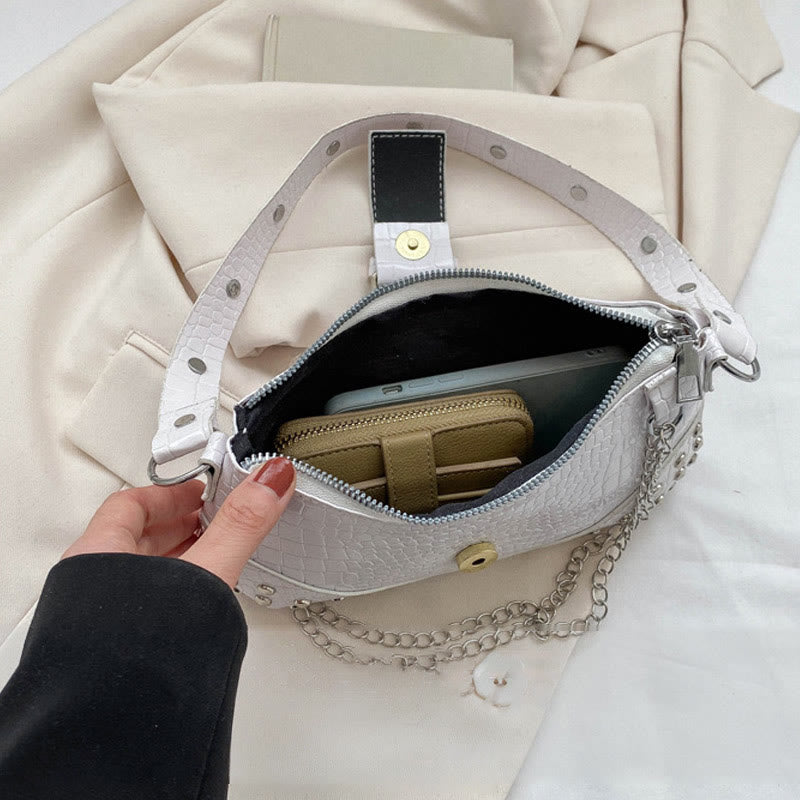Crossbody Bag For Women Crocodile Pattern Retro Punk Party Bag