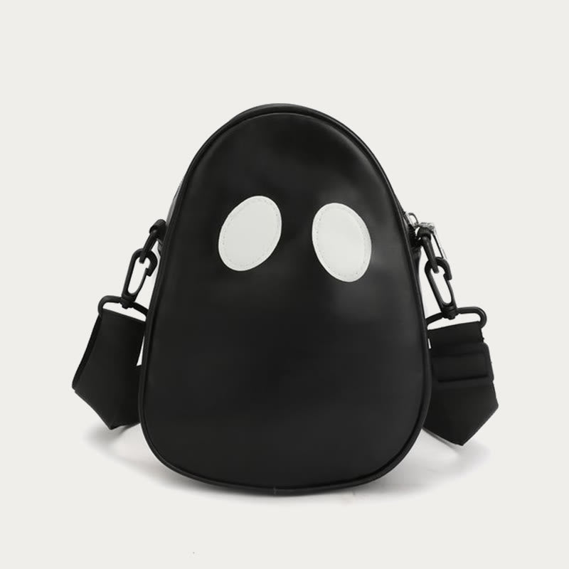 Crossbody Bag For Outdoor Funny Faceless Pattern Leather Pack