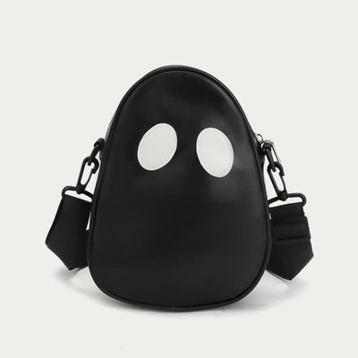 Crossbody Bag For Outdoor Funny Faceless Pattern Leather Pack