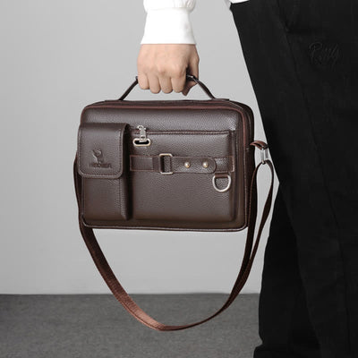 Retro Leather Satchel Messenger Bag for Men Traval Shoulder Bag