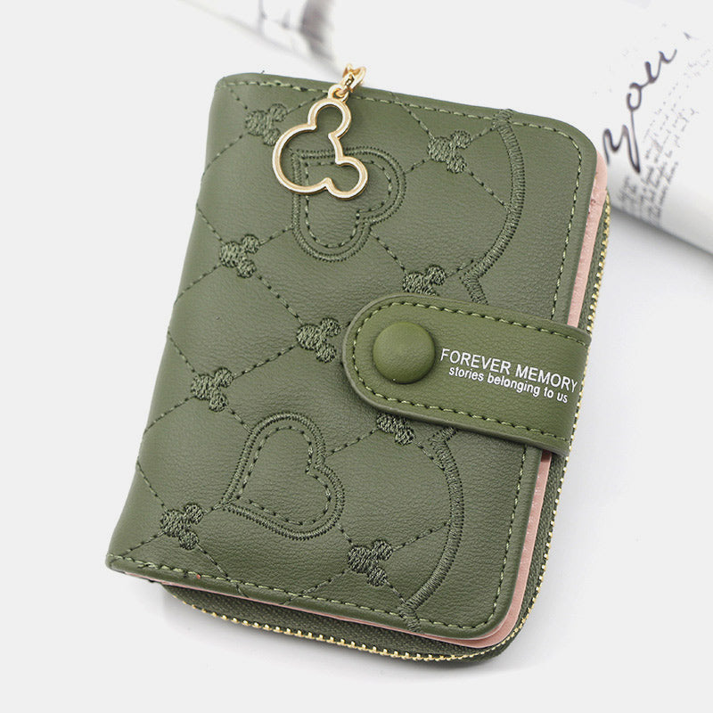 Cute Embroidery Wallet With Coin Purse