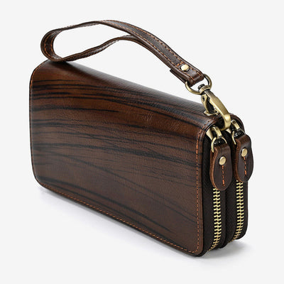 Long Wallet For Men Genuine Leather Retro Casual Clutch