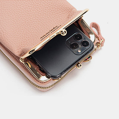 Multi-Compartment Elegant Crossbody Phone Bag With Clear Window