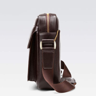 Men's Leather Shoulder Bag Crossbody Bag Small Messenger Bag for Work Business