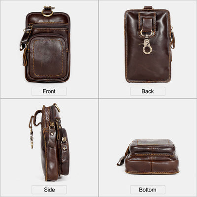 Retro Genuine Leather Business Waist Bag