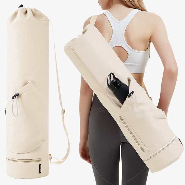 Large Capacity Yoga Mat Bag with Dry Wet Depart Pocket Bottle Holder
