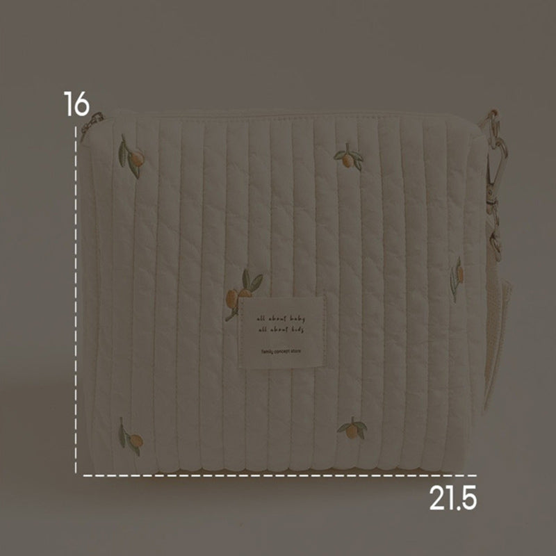 Embroidery Cotton Baby Diaper Bag Organizer Pouch Travel Mommy Bag