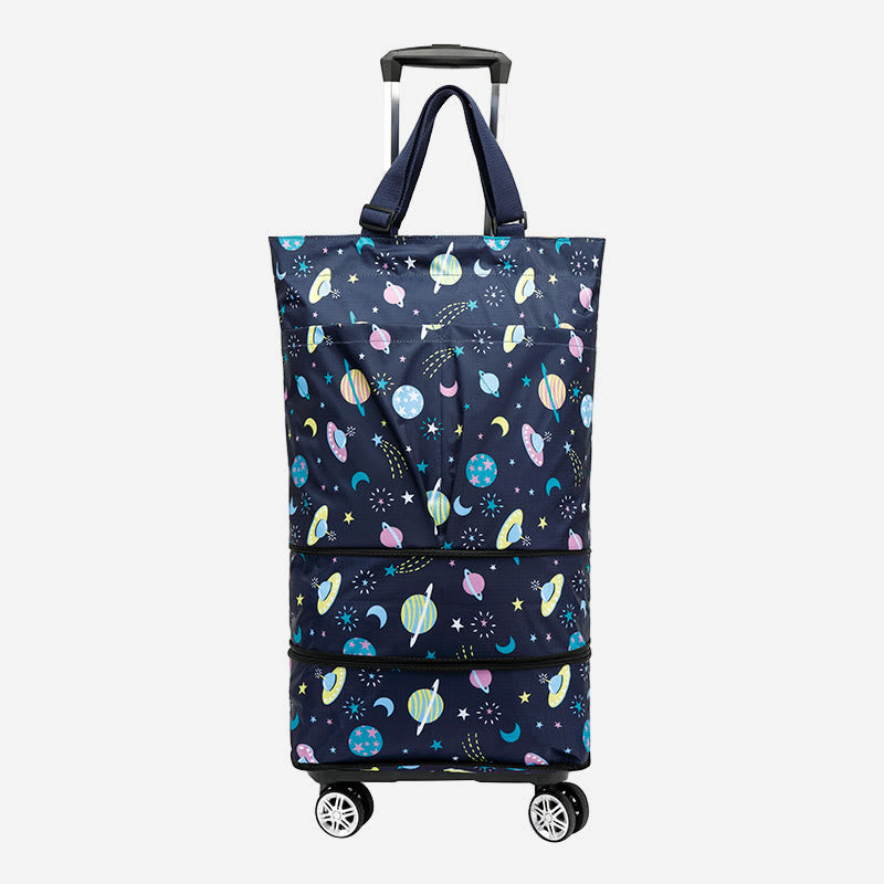 Tote Bag For Women Shopping Folding Removable Wheel Cart