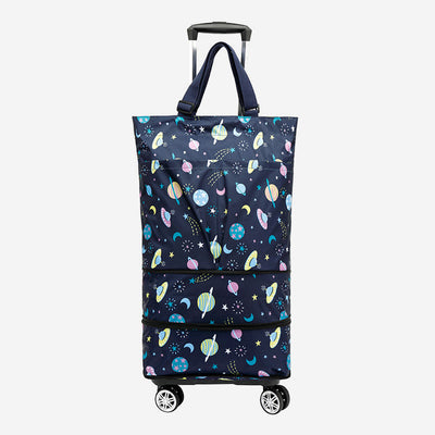Tote Bag For Women Shopping Folding Removable Wheel Cart