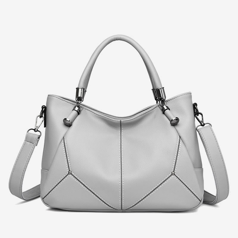 Soft Leather Handbag Women Adjustable Wide Strap Minimalist Crossbody Tote