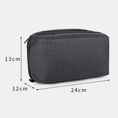 Lightweight Multi-Slot Zipper Storage Pouch Portable Electronics Organizer Makeup Bag