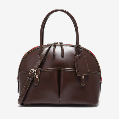 Retro Shell Bag For Women Soft Oil Wax Leather Tote