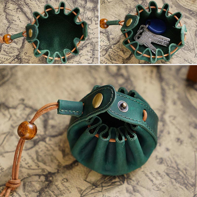 Wallet For Women Handmade Drawstring Mini Leather Students Coin Purse