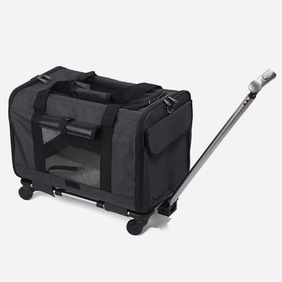 Rolling Pet Carrier Foldable Breathable Pull Rod Pet Bag