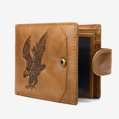 Men's Genuine Leather Wallet Large Capacity Bifold Credit Card Holder