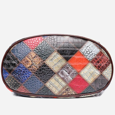 Backpack for Women Color Mosaic Simple Lattice Pattern Journey Bag
