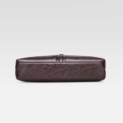 Vintage Leather Messenger Shoulder Crossbody Bag for Men Work Business