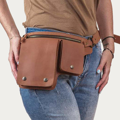 Waist Bag For Daily Medieval Retro Utility Leather Belt Bag