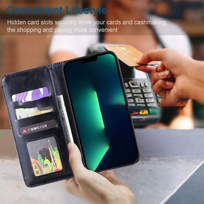 Wallet Case for iPhone PU Leather Durable Phone Case with Card Slot