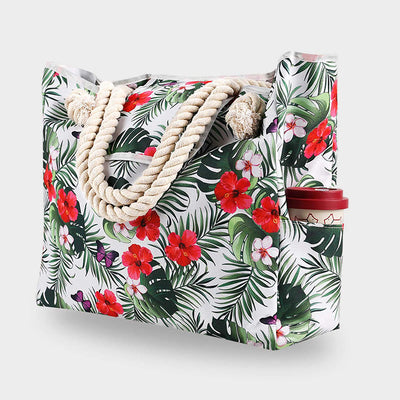 Summer Beach Bag For Women Printing Canvas Large Capacity Handbag